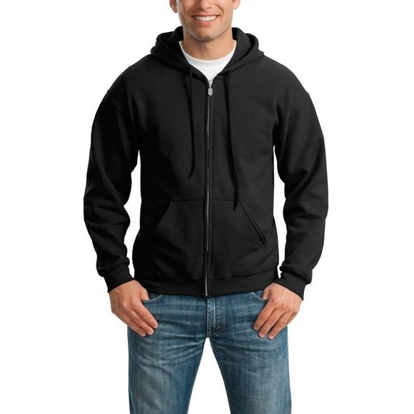 Men's Fleece Jacket Athletic Wear Full Zip Long Sleeve Hooded with Side Pockets - Picture 6 of 10